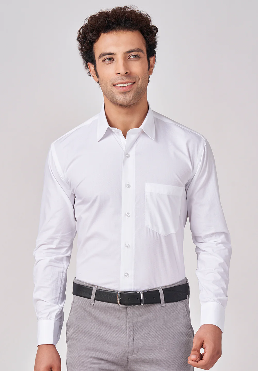 Men White Regular Fit Formal Shirt
