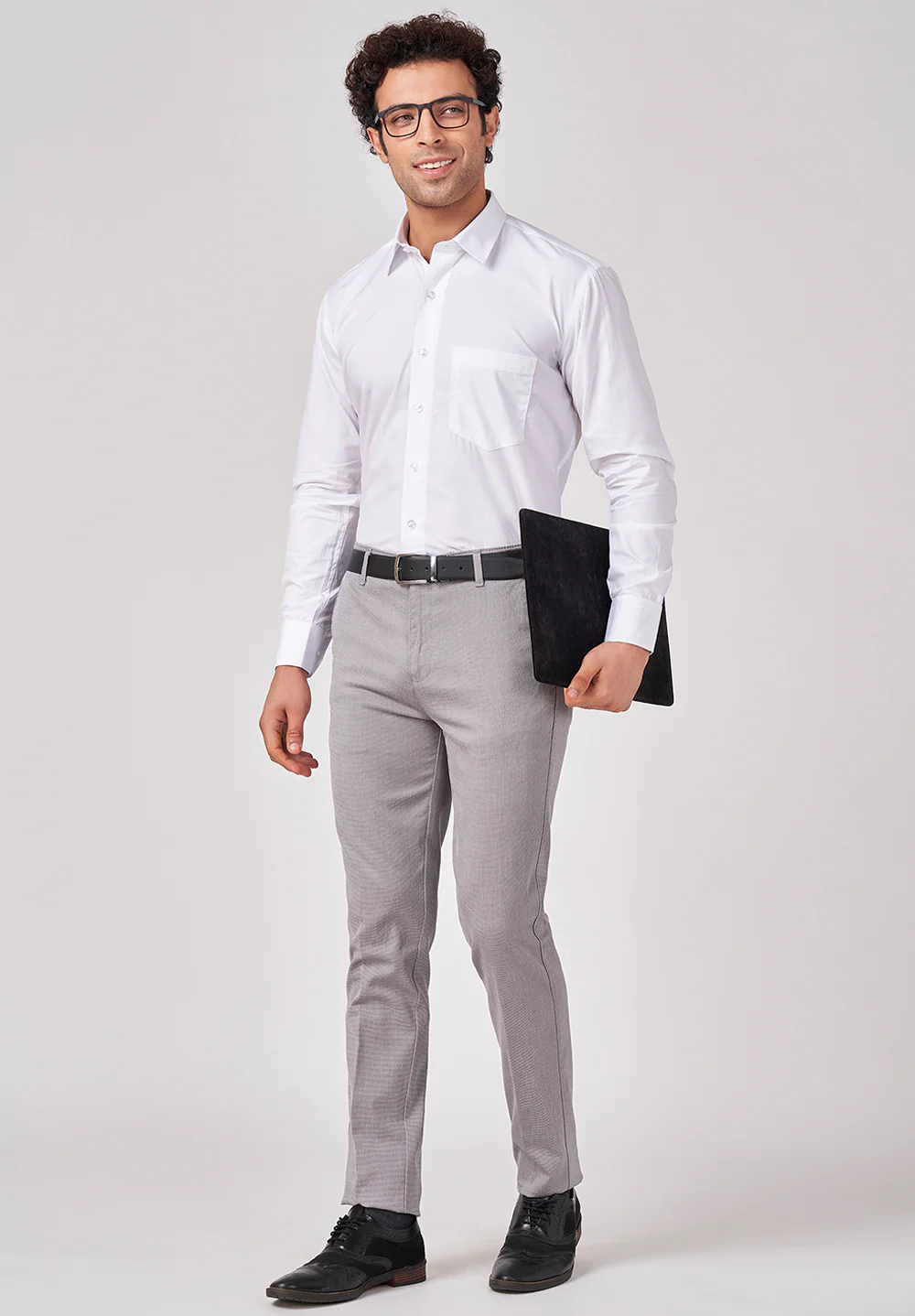 Men White Regular Fit Formal Shirt - Image 5