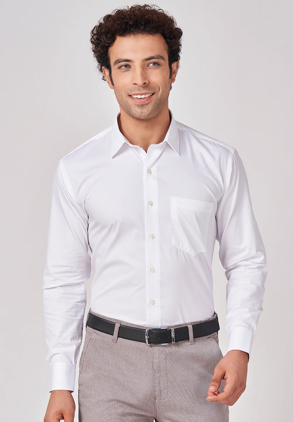 Men White Regular Fit Formal Shirt