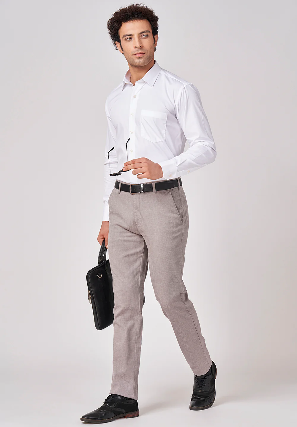 Men White Regular Fit Formal Shirt - Image 5