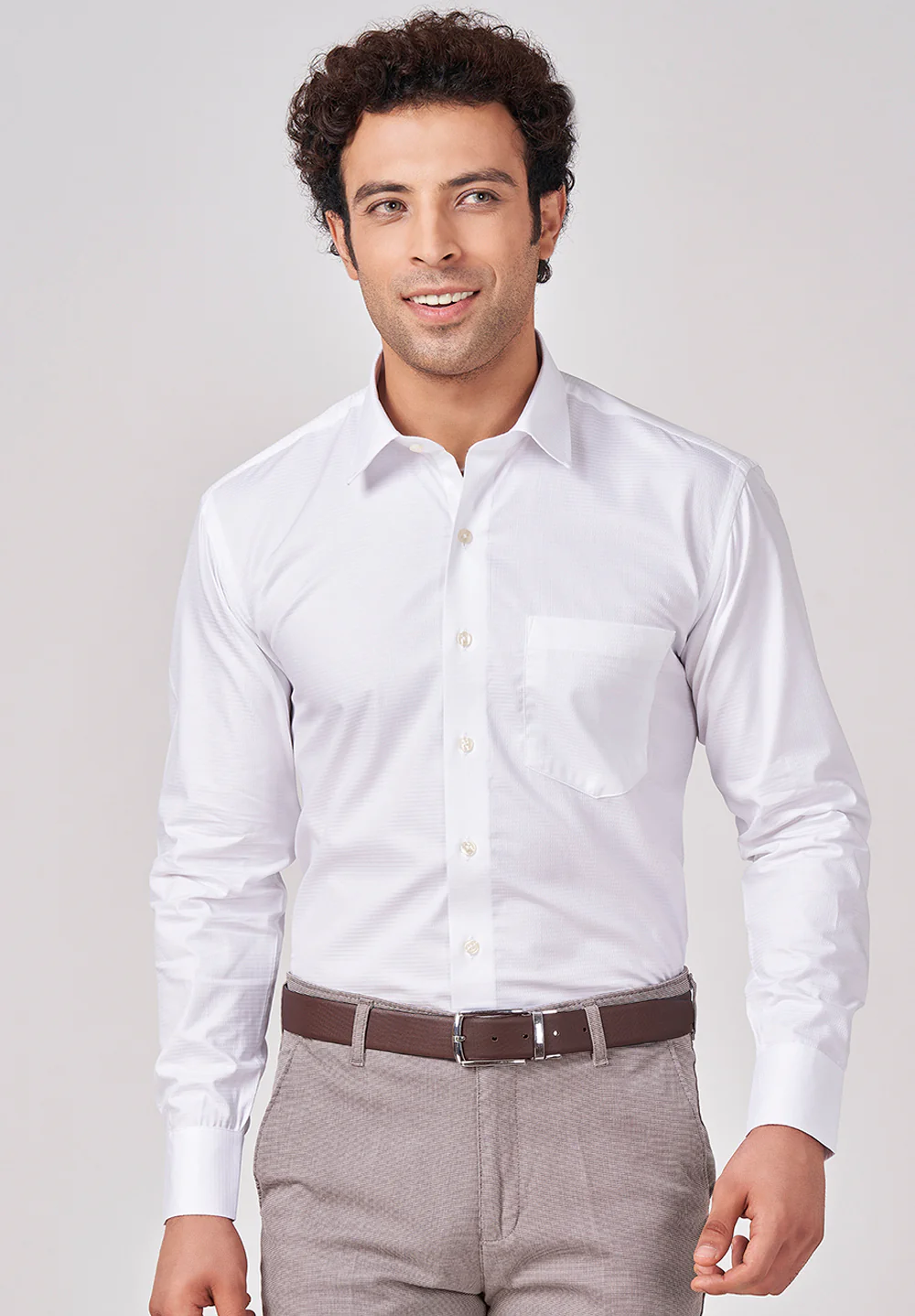 Men White Regular Fit Formal Shirt