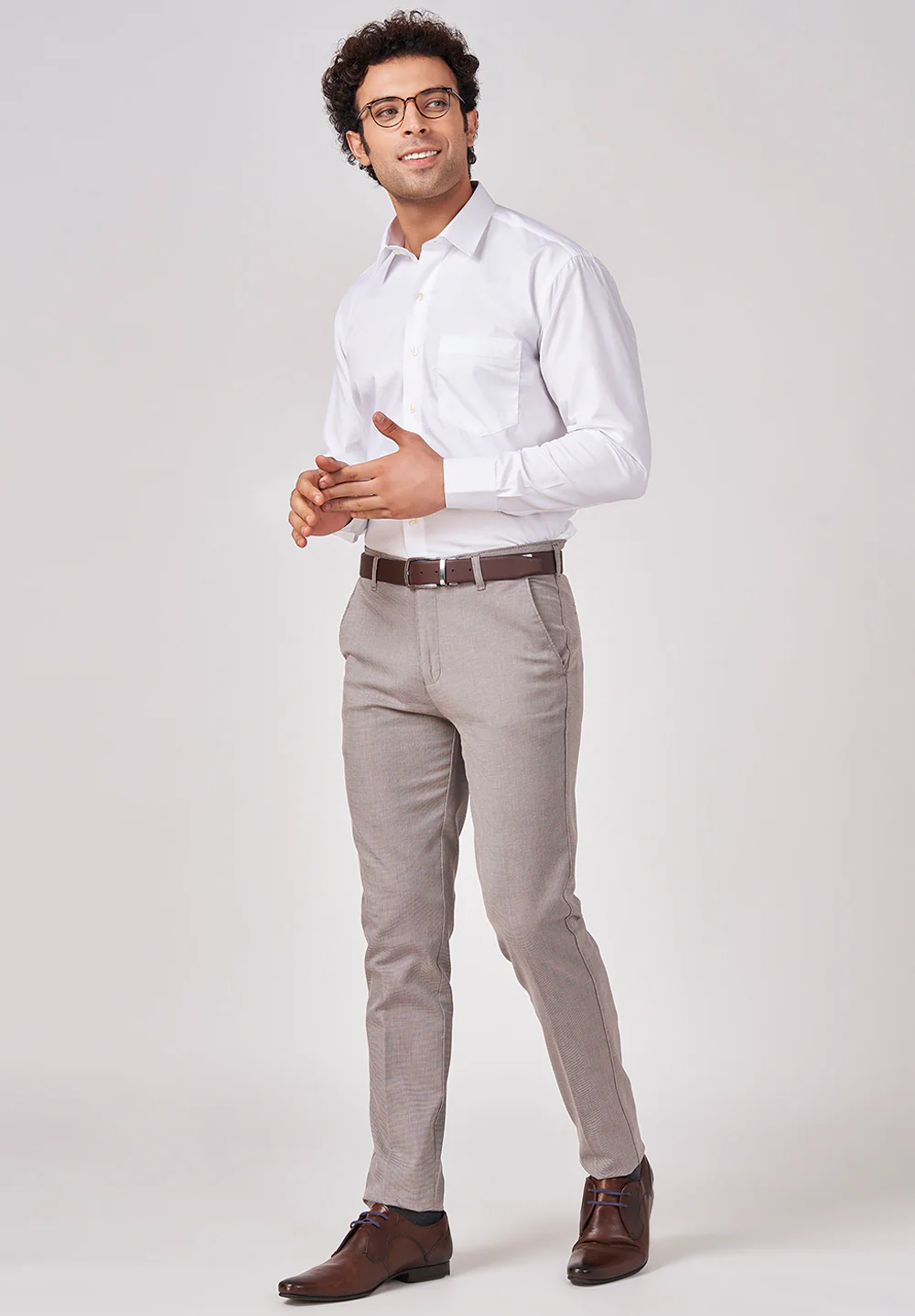 Men White Regular Fit Formal Shirt - Image 5
