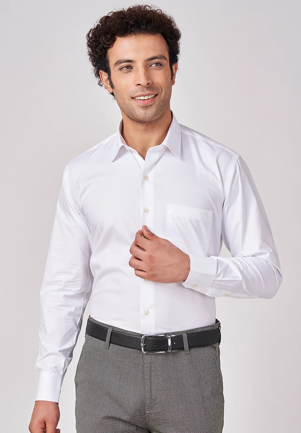 Men White Regular Fit Formal Shirt