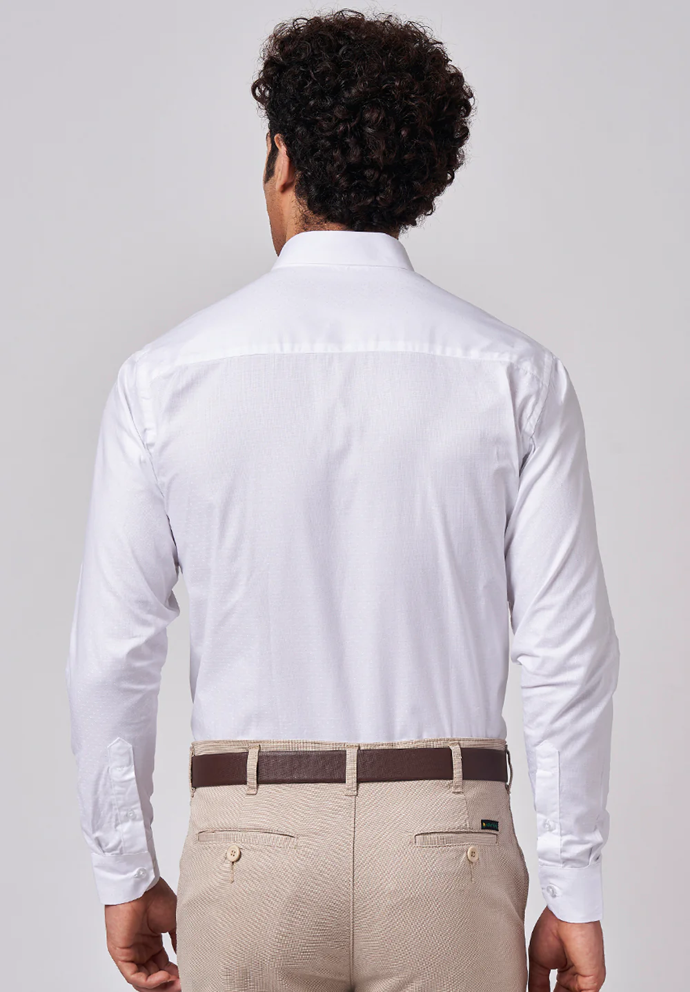Men White Slim Fit Formal Shirt - Image 3