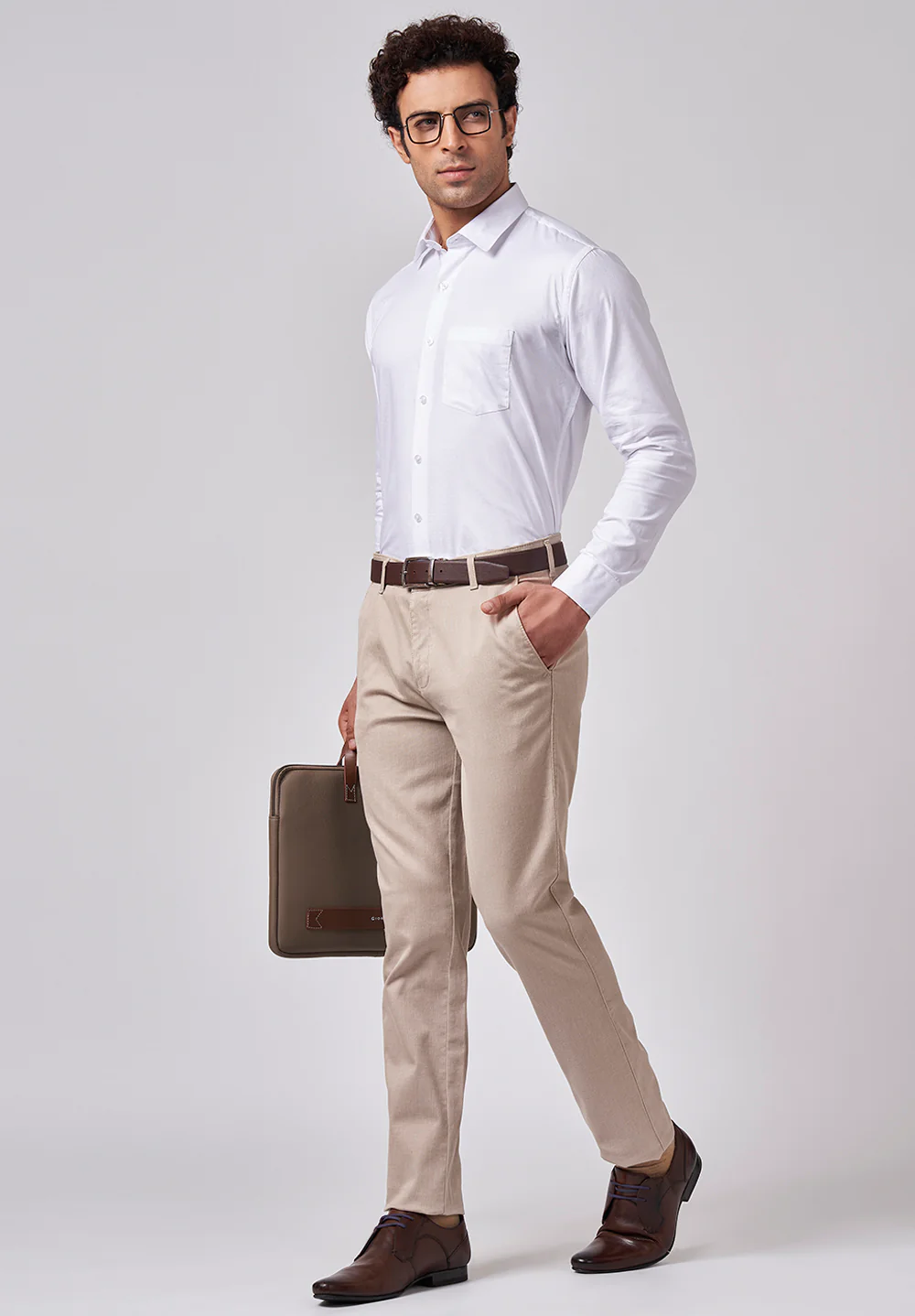 Men White Slim Fit Formal Shirt - Image 5
