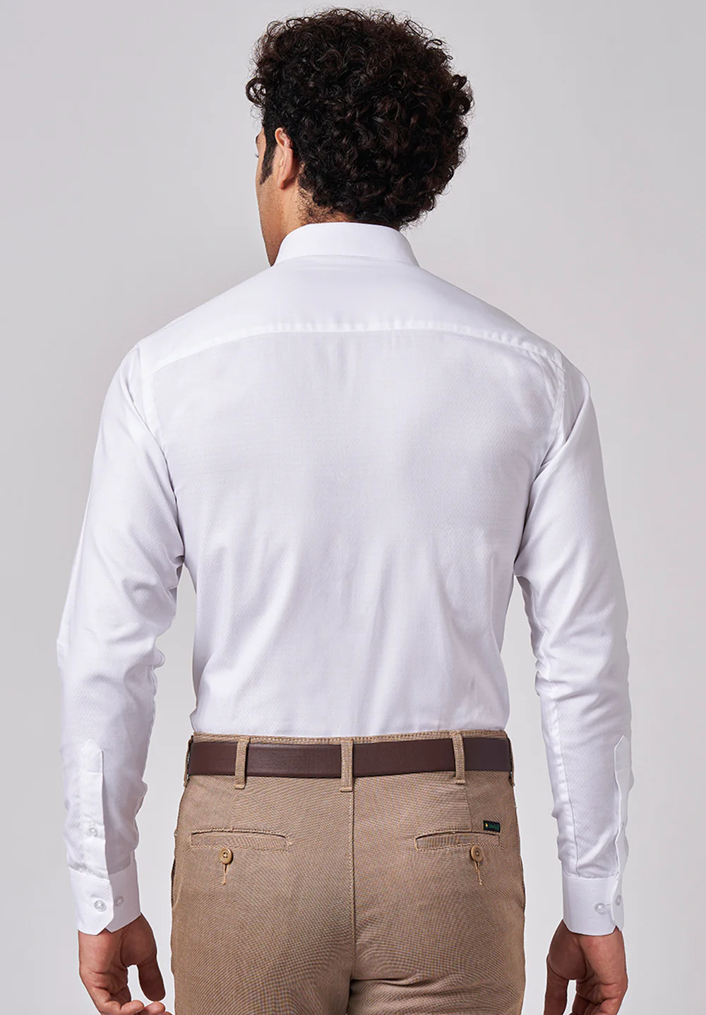Men White Slim Fit Formal Shirt - Image 3