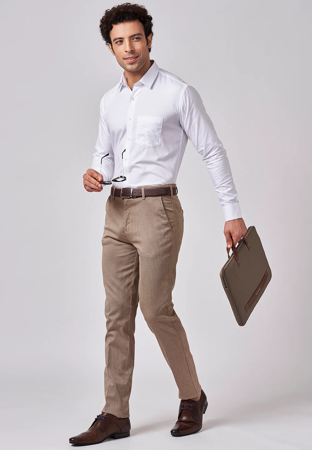 Men White Slim Fit Formal Shirt - Image 5