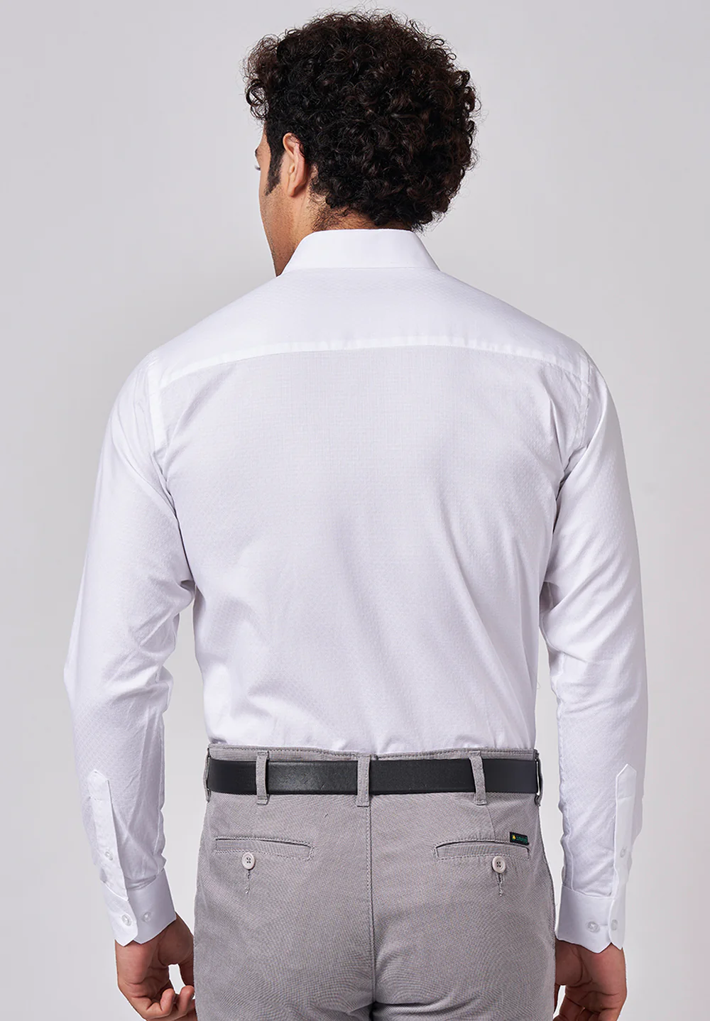 Men White Slim Fit Formal Shirt - Image 3