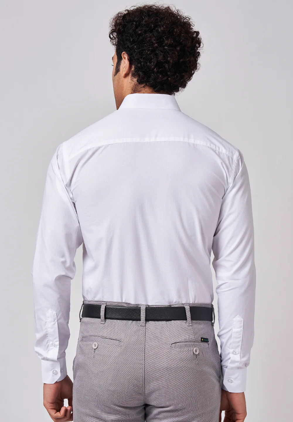 Men White Slim Fit Formal Shirt - Image 3