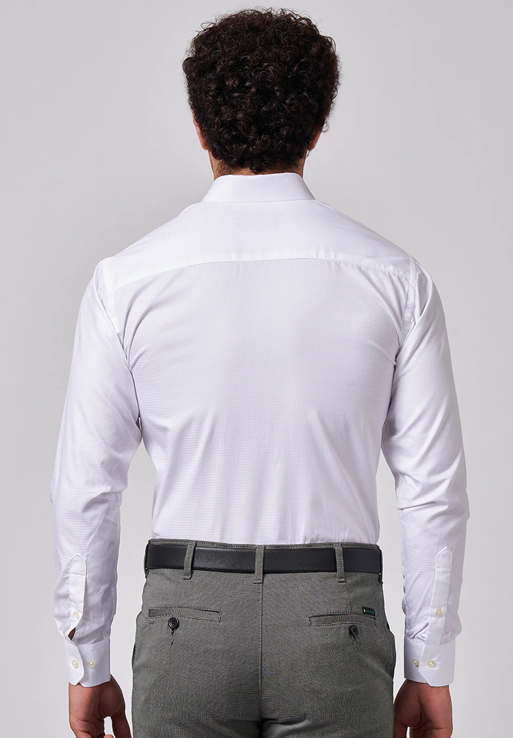 Men White Slim Fit Formal Shirt - Image 3