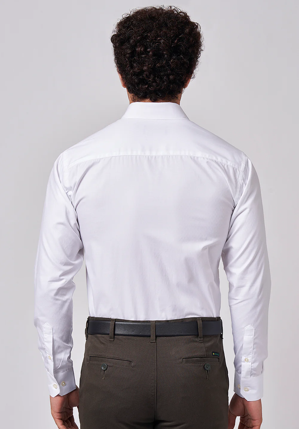 Men White Slim Fit Formal Shirt - Image 3