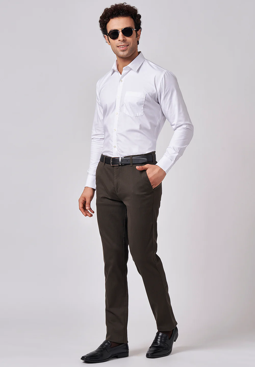 Men White Slim Fit Formal Shirt - Image 6