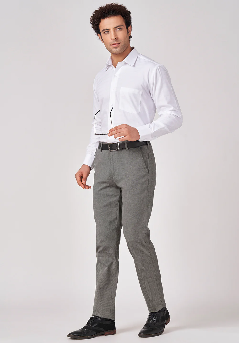 Men White Regular Fit Formal Shirt - Image 5