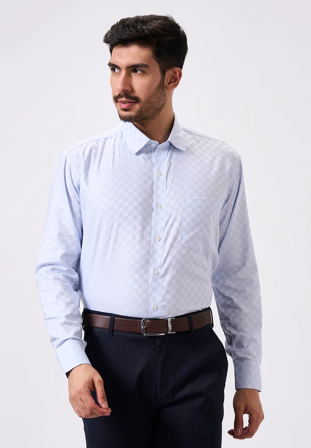 Men Blue Regular Fit Formal Shirt