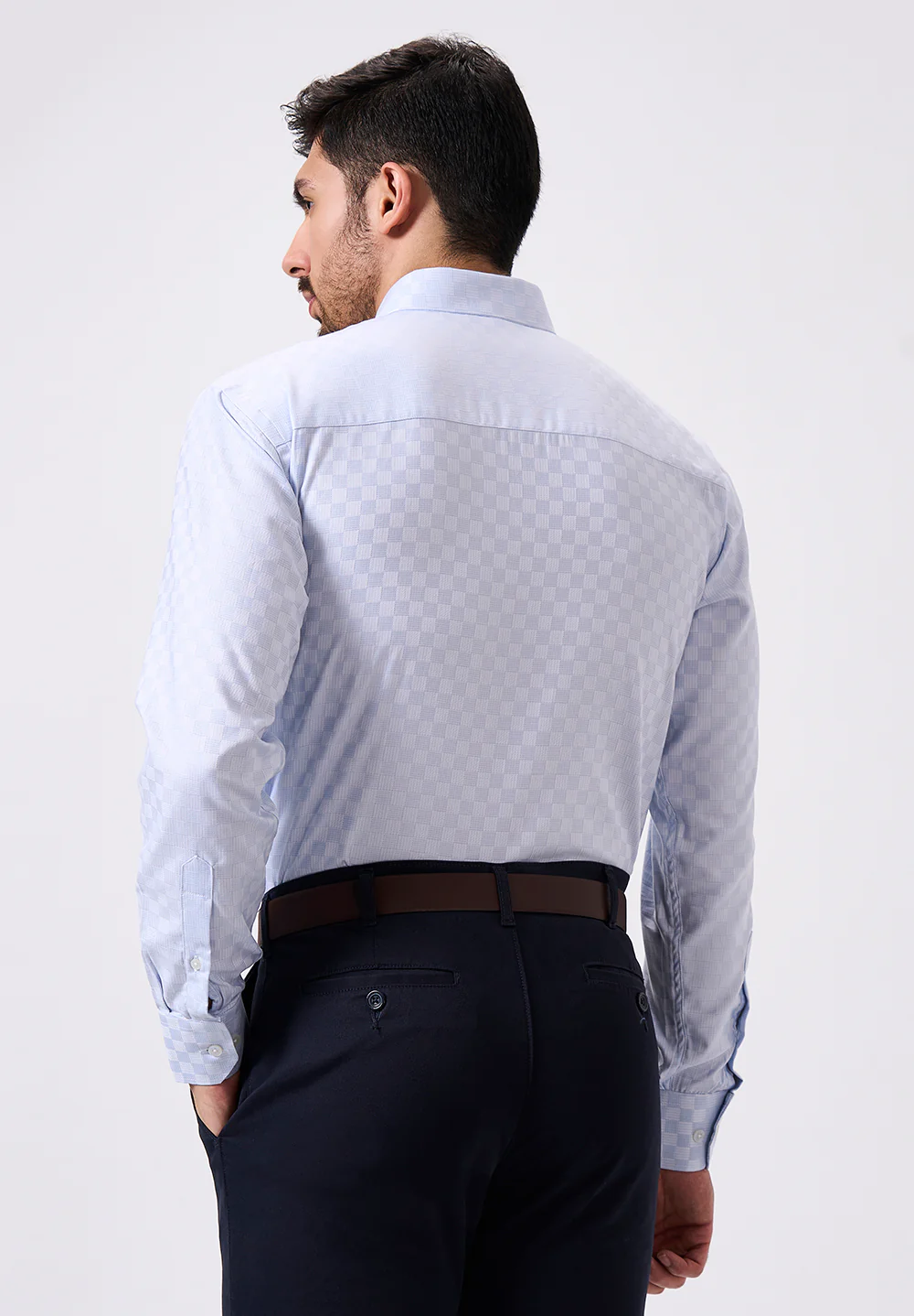 Men Blue Regular Fit Formal Shirt - Image 2