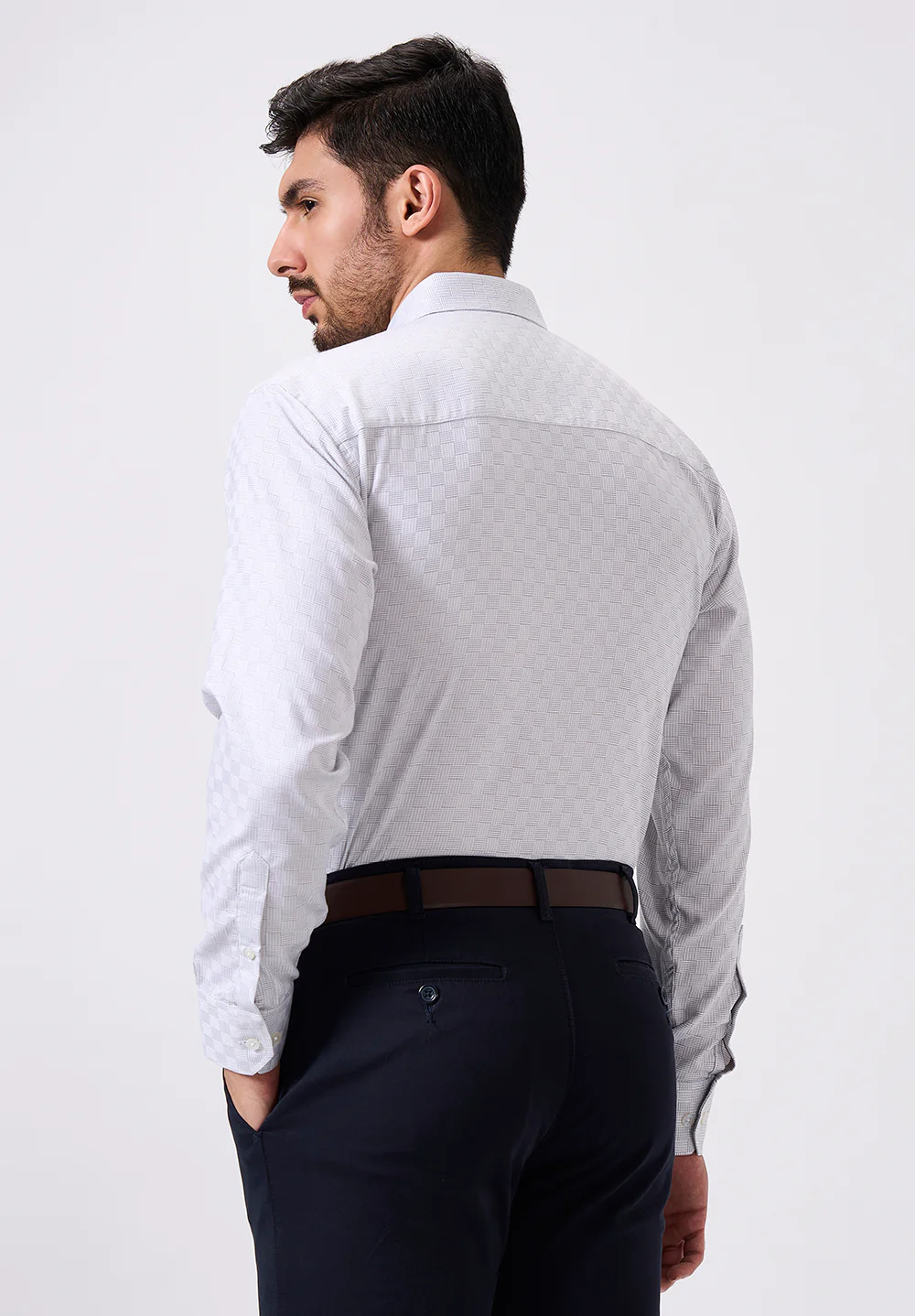 Men White Regular Fit Formal Shirt - Image 5