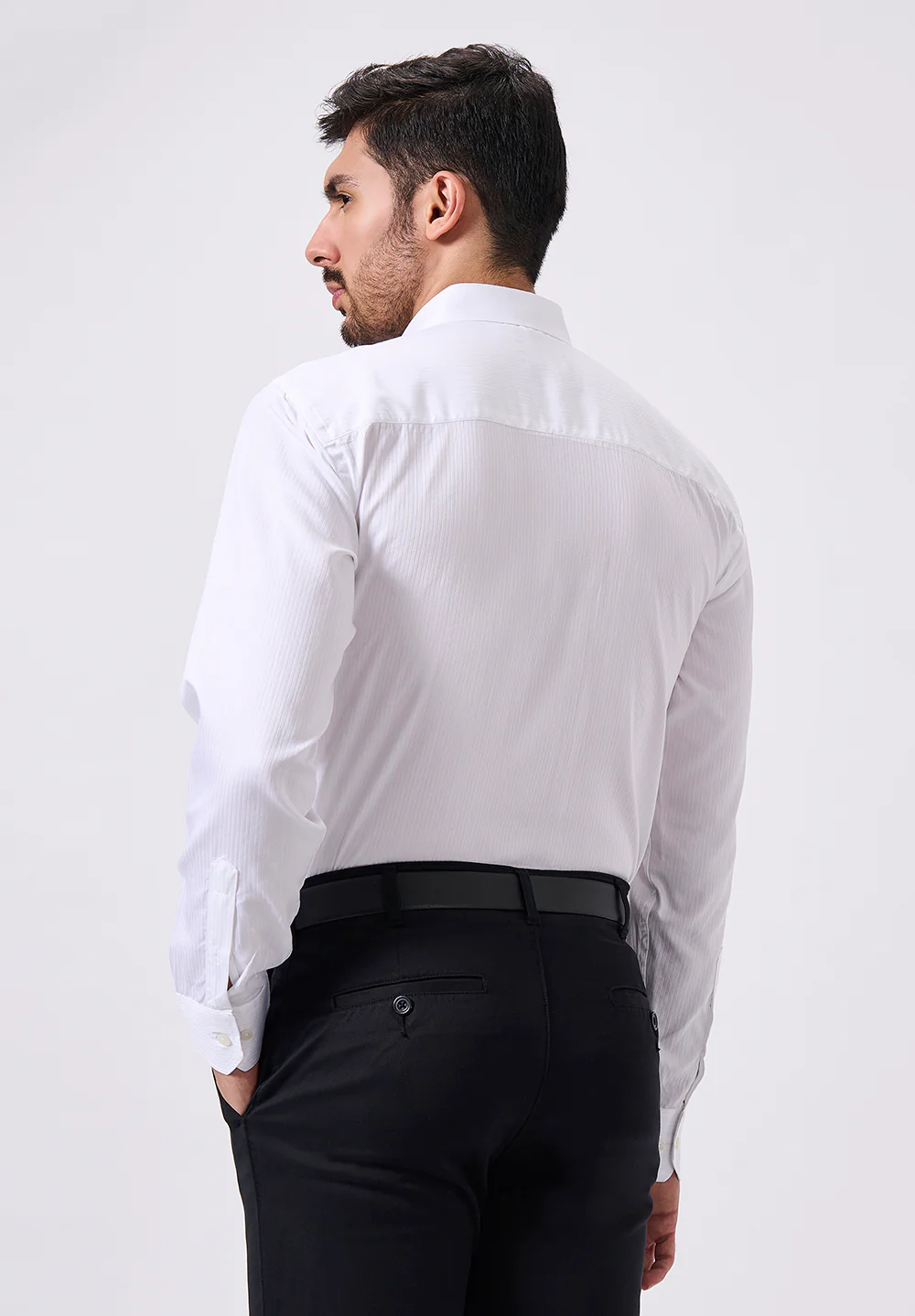 Men White Regular Fit Formal Shirt - Image 5