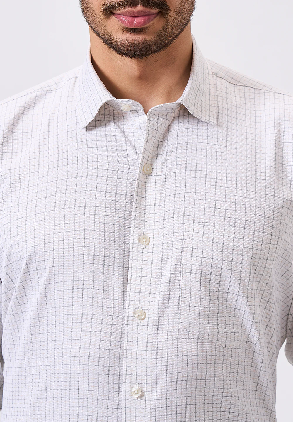 Men White Regular Fit Formal Shirt - Image 3