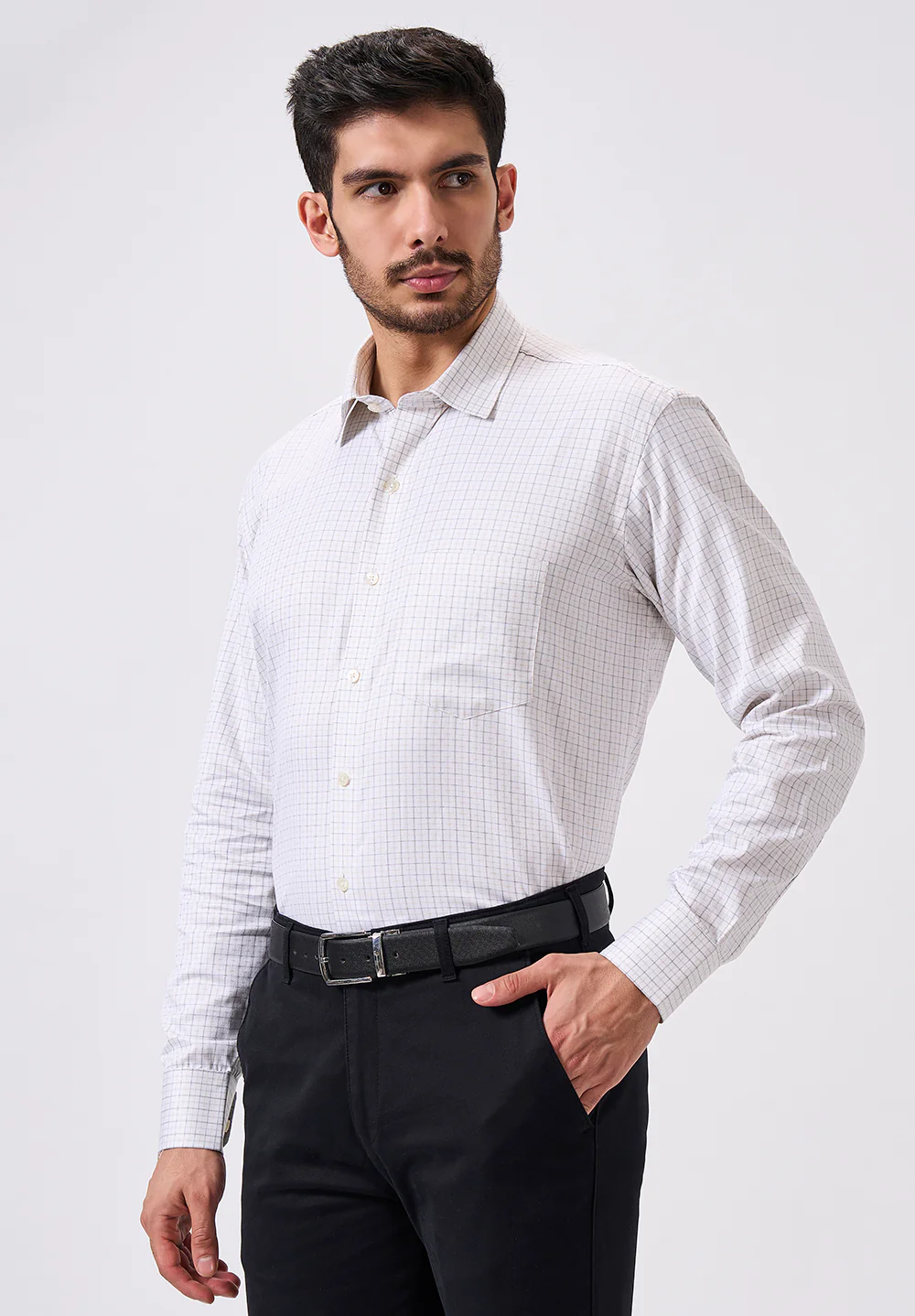 Men White Regular Fit Formal Shirt - Image 4