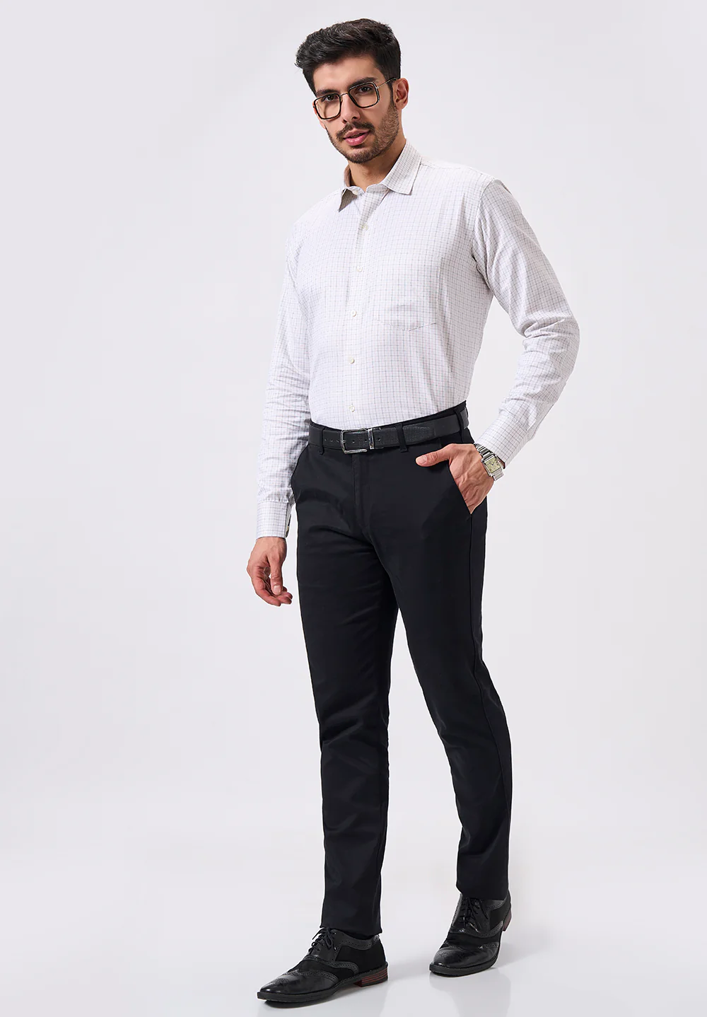 Men White Regular Fit Formal Shirt - Image 5