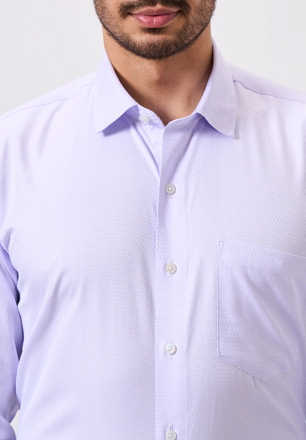 Men Light Purple Regular Fit Formal Shirt - Image 3