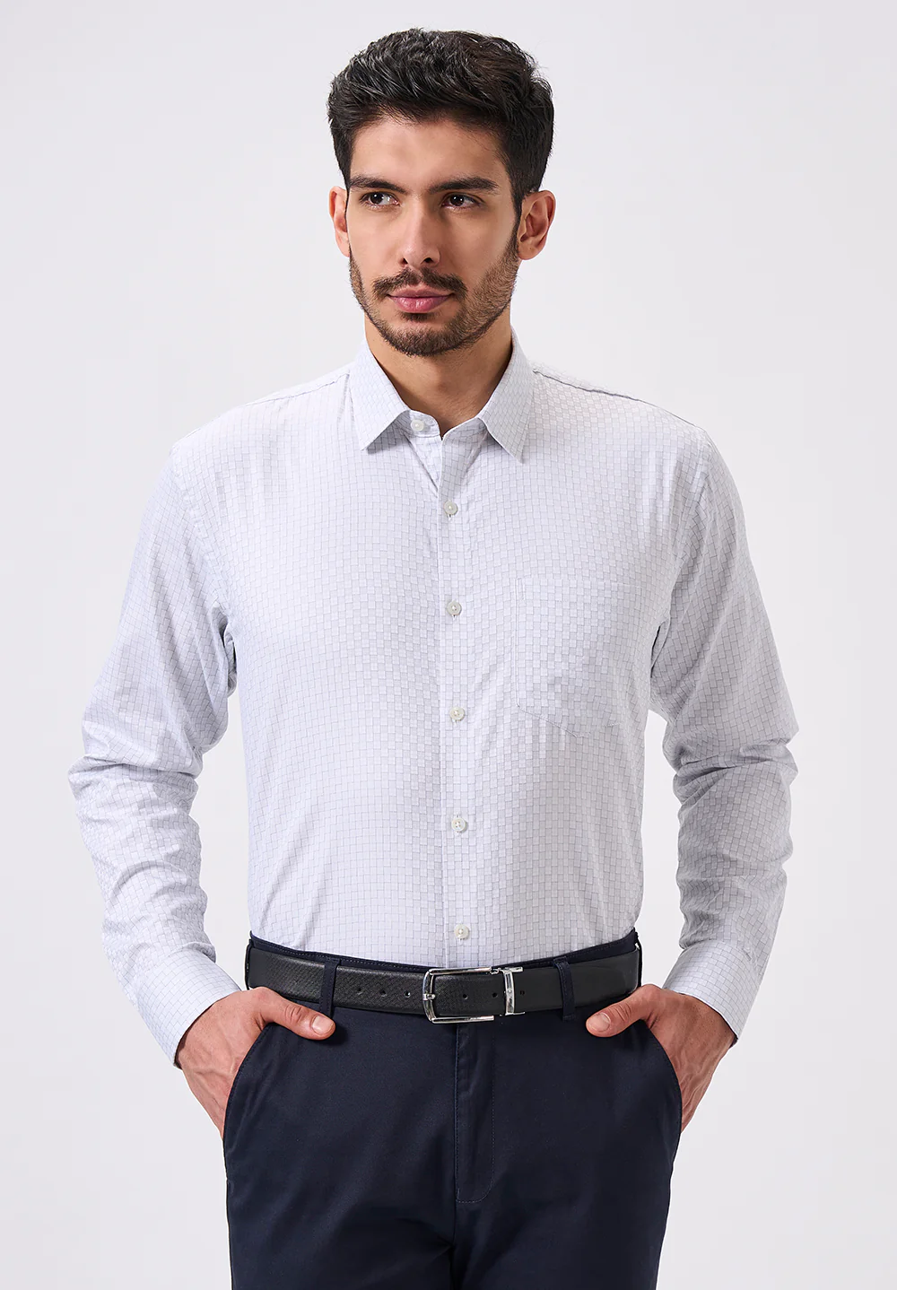Men White Slim Fit Formal Shirt