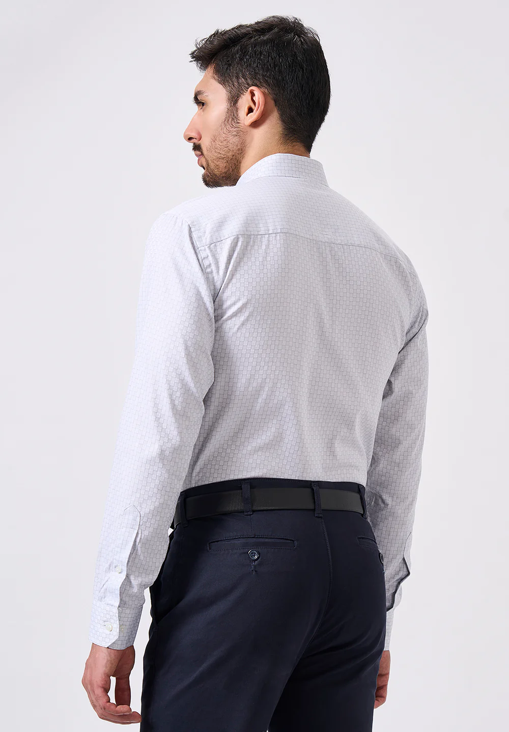 Men White Slim Fit Formal Shirt - Image 2