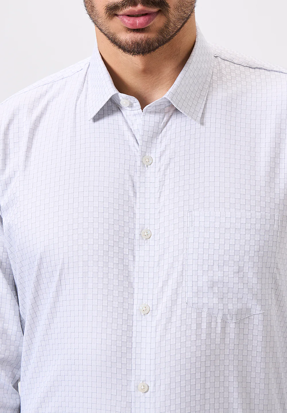 Men White Slim Fit Formal Shirt - Image 4
