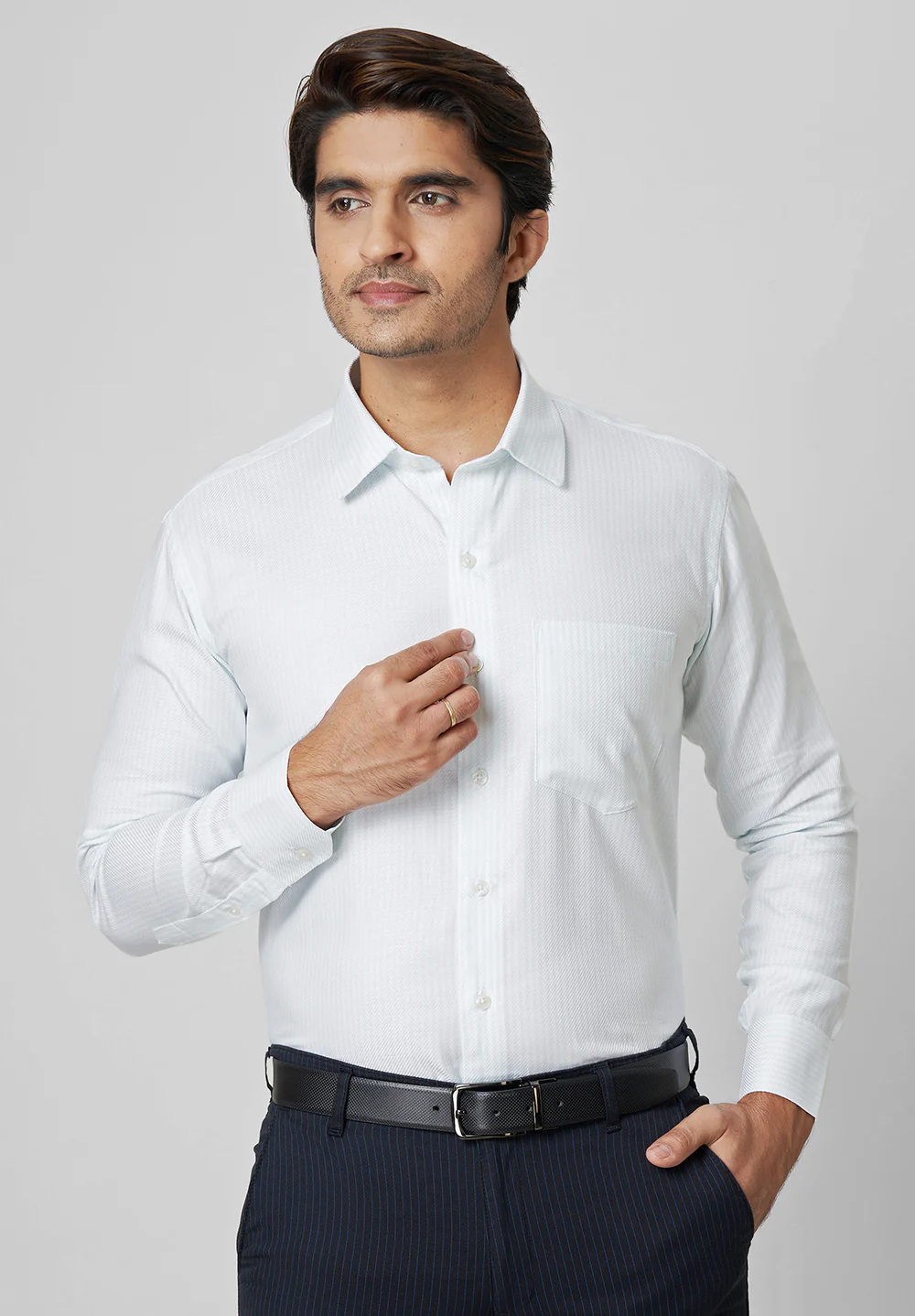 Men White Regular Fit Formal Shirt