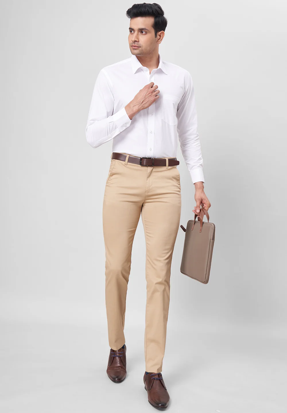 Men White Regular Fit Formal Shirt - Image 4