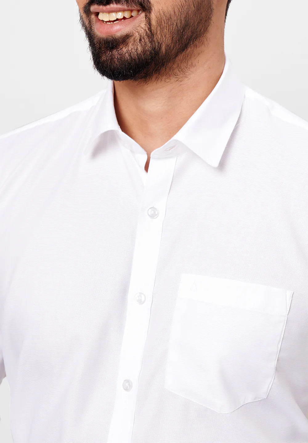 Men White Slim Fit Formal Shirt - Image 3