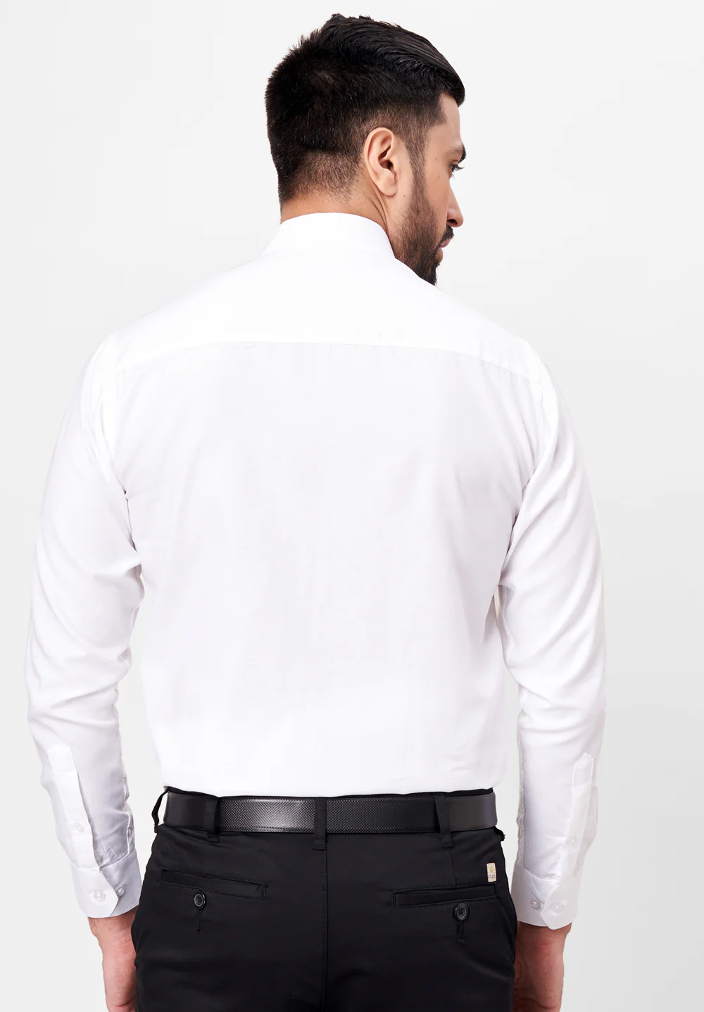 Men White Slim Fit Formal Shirt - Image 5