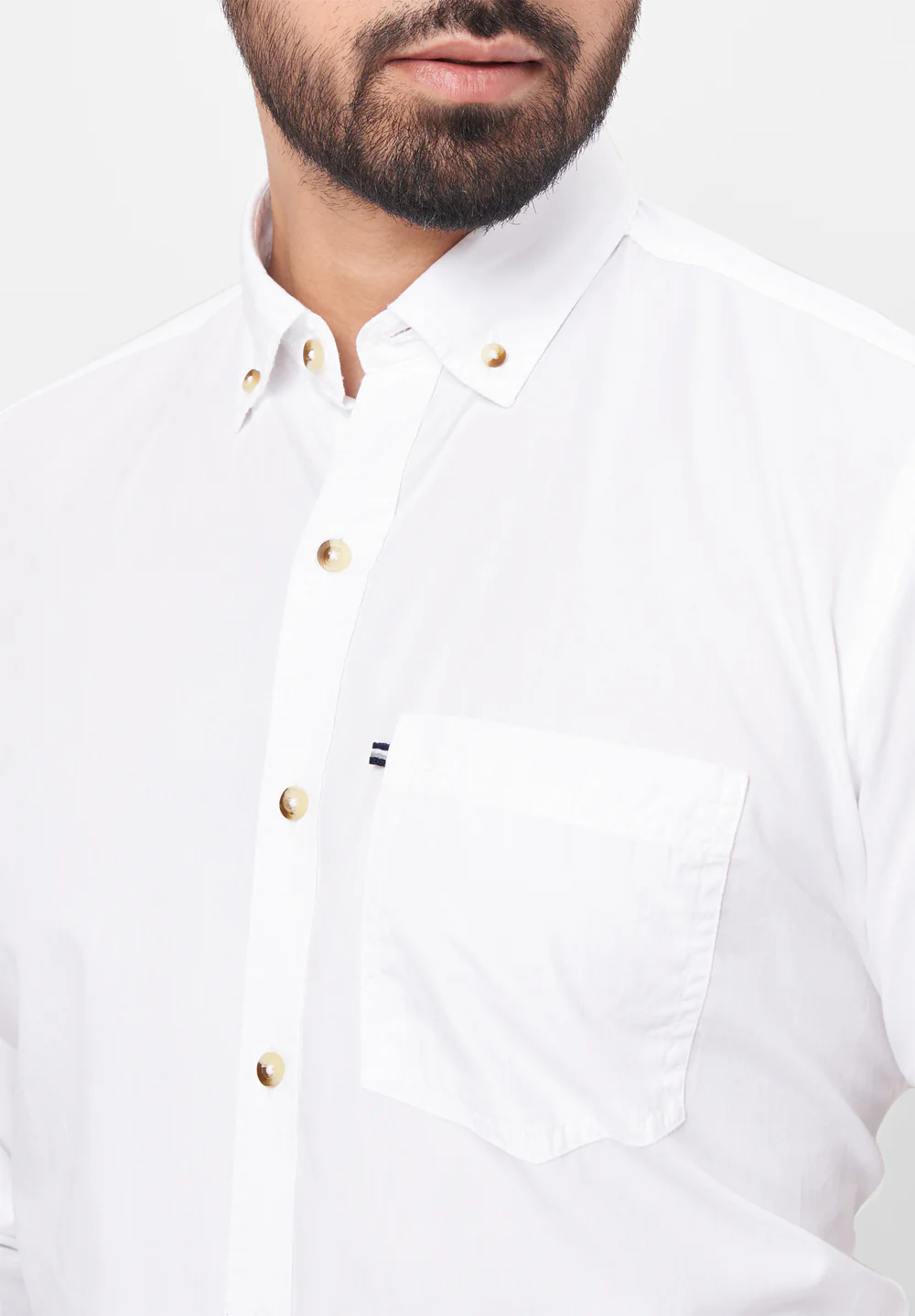 Men White Smart Fit Formal Shirt - Image 3