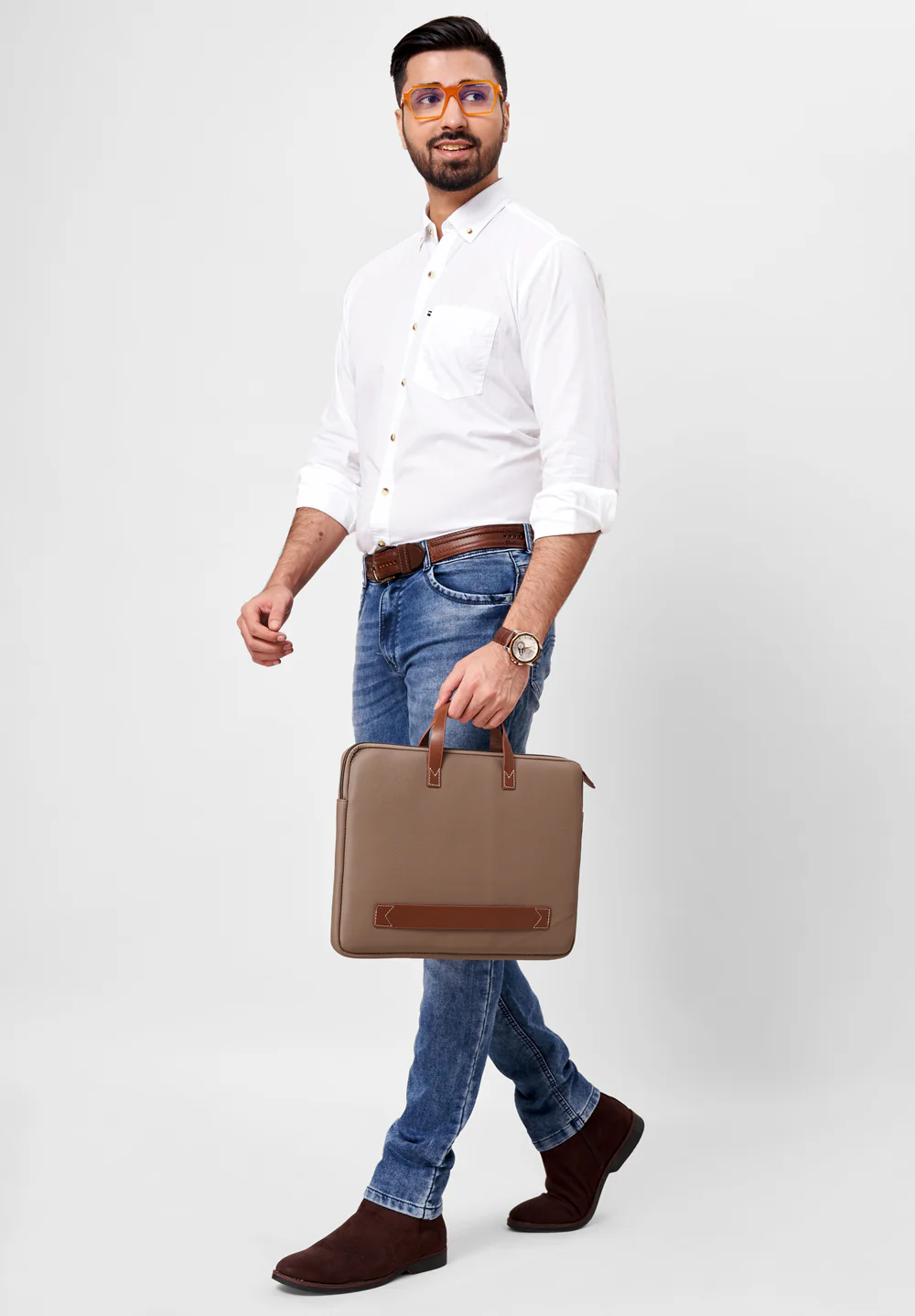 Men White Smart Fit Formal Shirt - Image 5