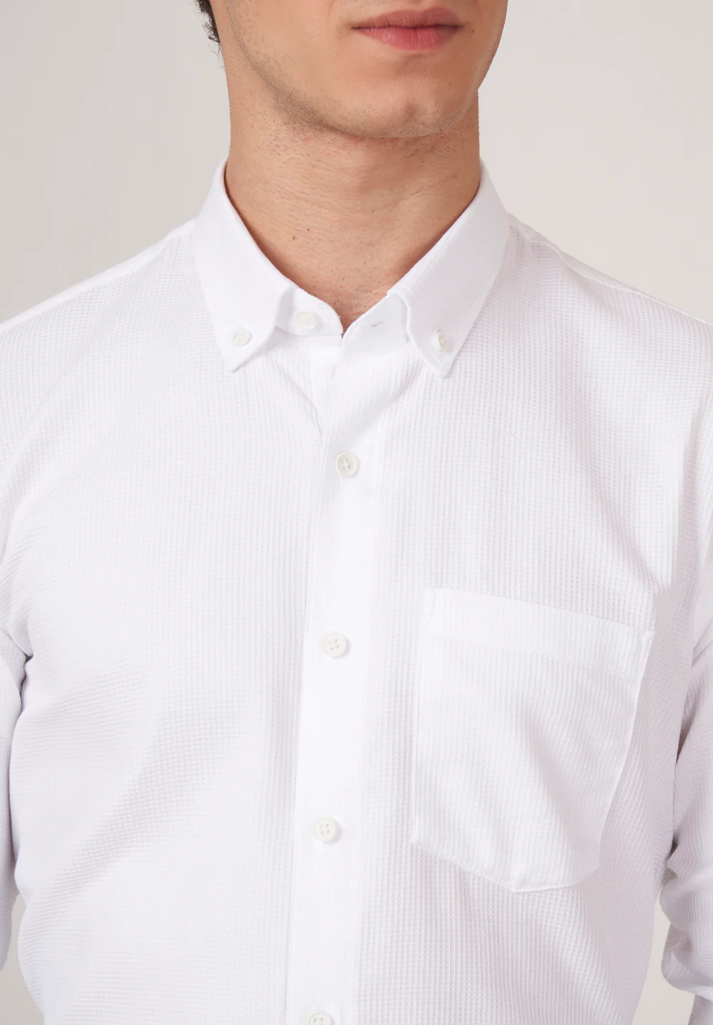 Men White Slim Fit Formal Shirt - Image 4