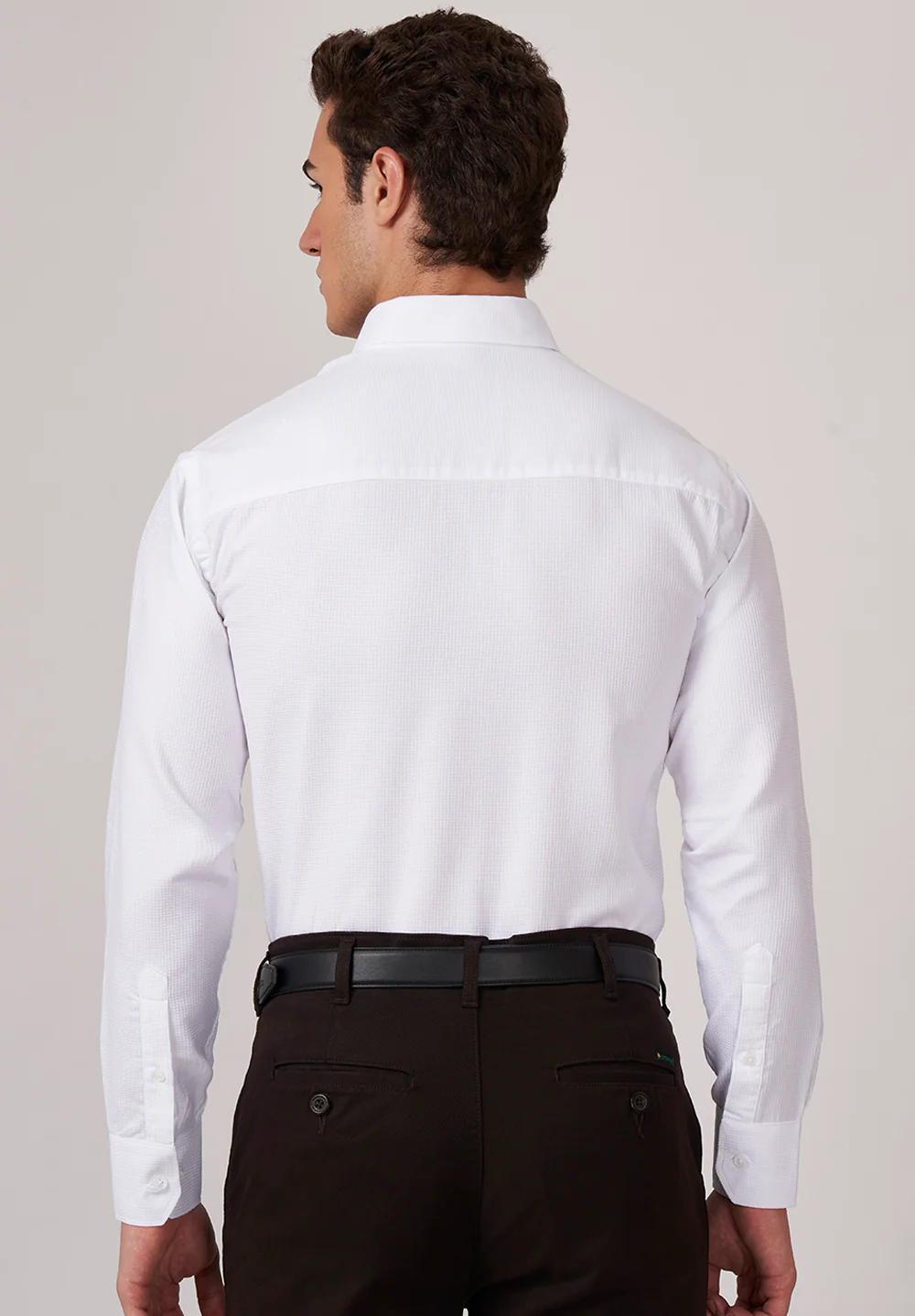 Men White Smart Fit Formal Shirt - Image 3