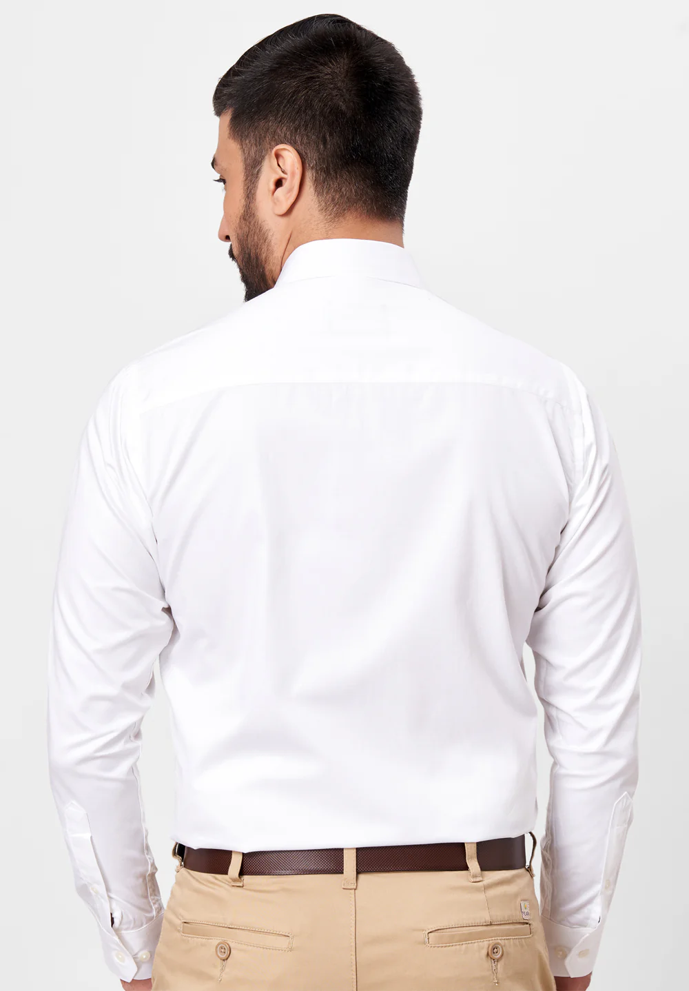 Men White Slim Fit Formal Shirt - Image 2