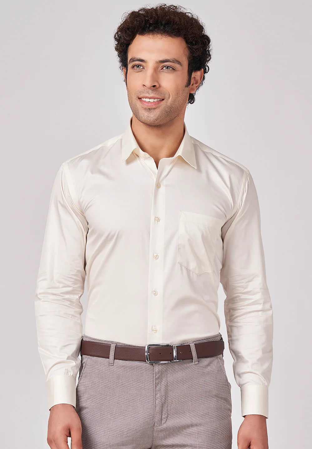 Men White Regular Fit Formal Shirt