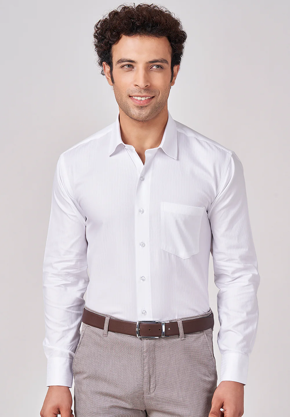 Men White Regular Fit Formal Shirt