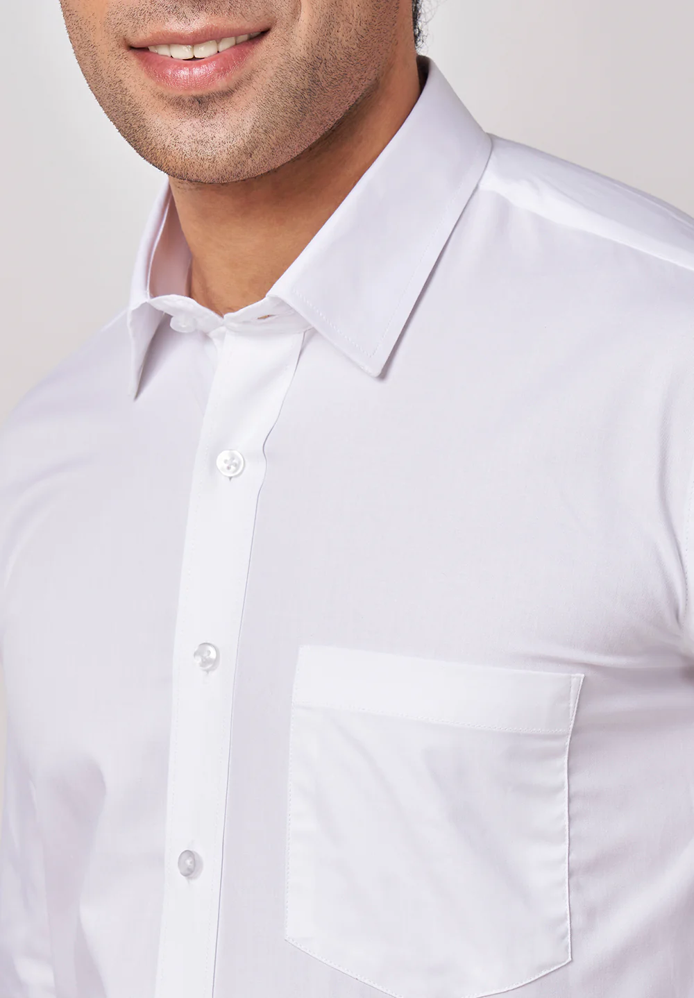 Men White Regular Fit Formal Shirt - Image 4