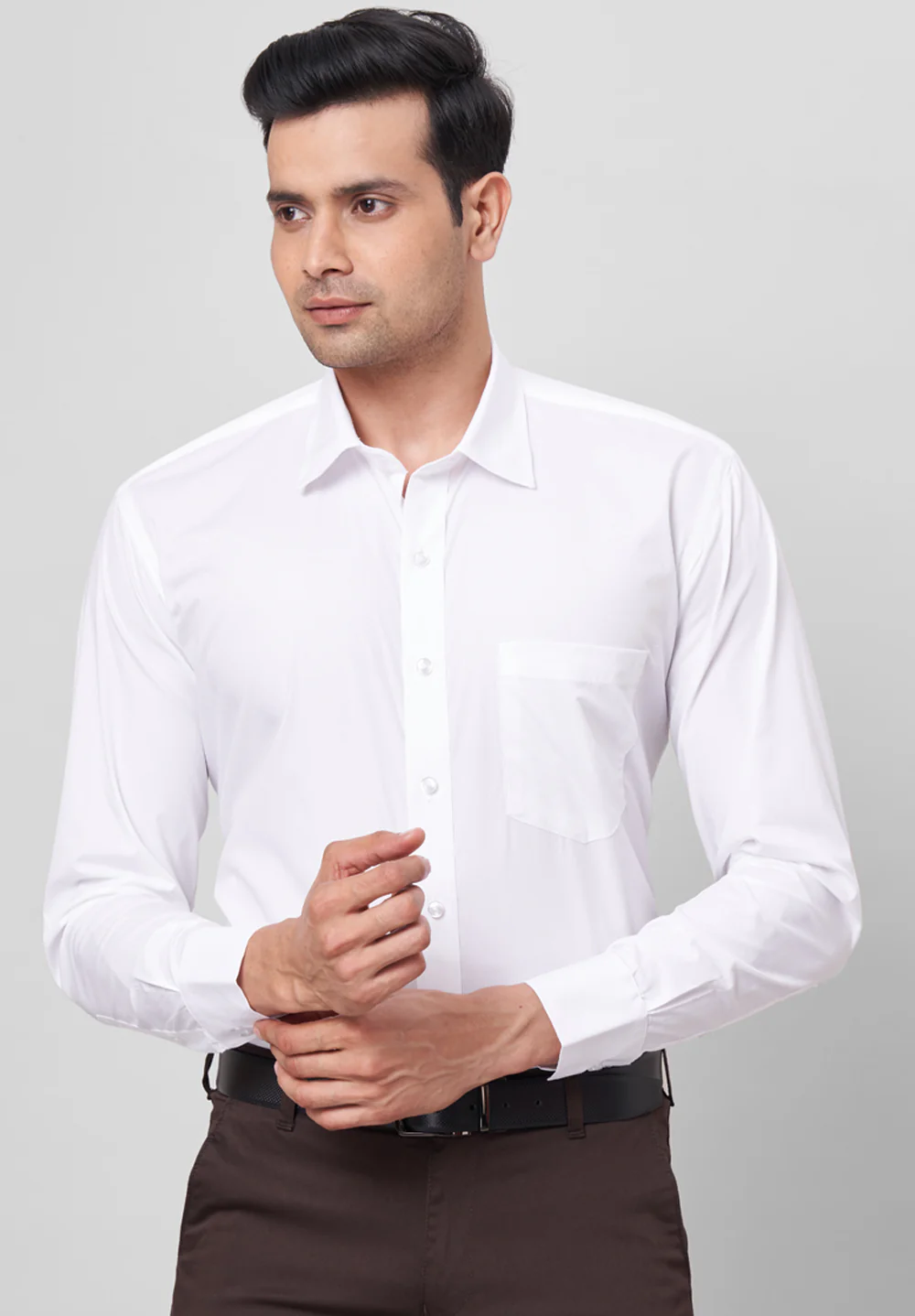 Men White Regular Fit Formal Shirt