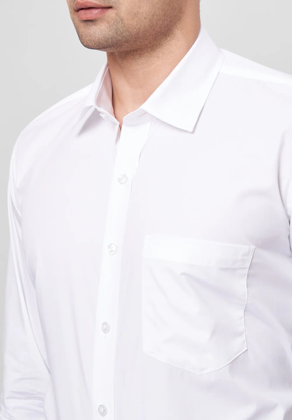 Men White Regular Fit Formal Shirt - Image 4