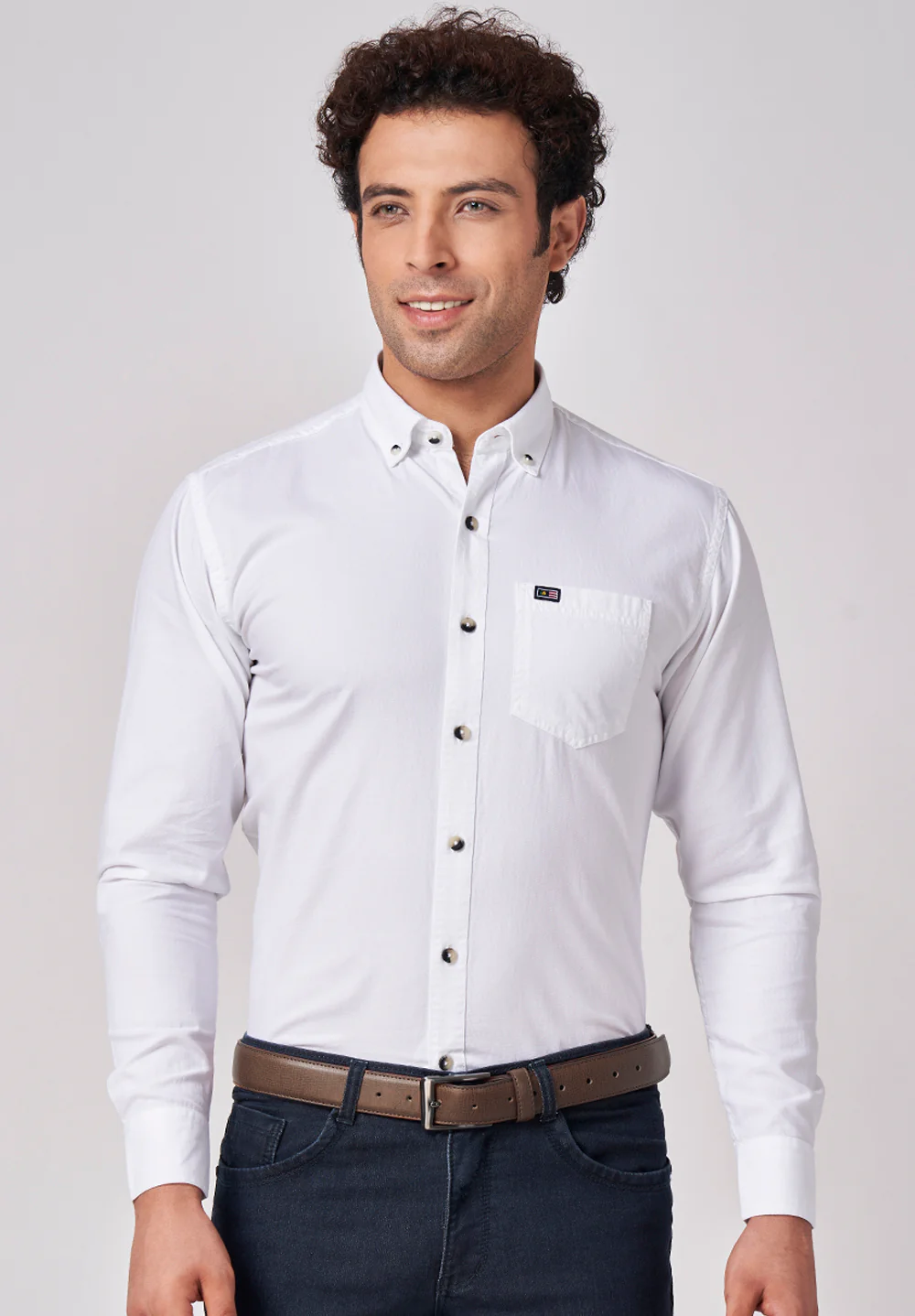 Men White Slim Fit Formal Shirt
