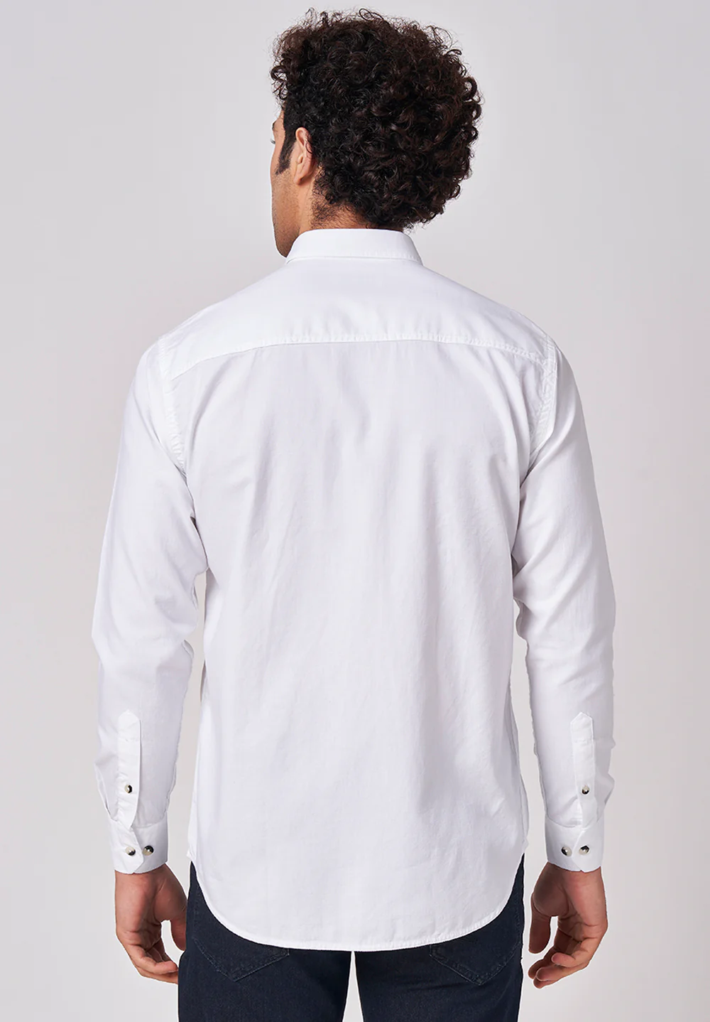 Men White Slim Fit Formal Shirt - Image 2