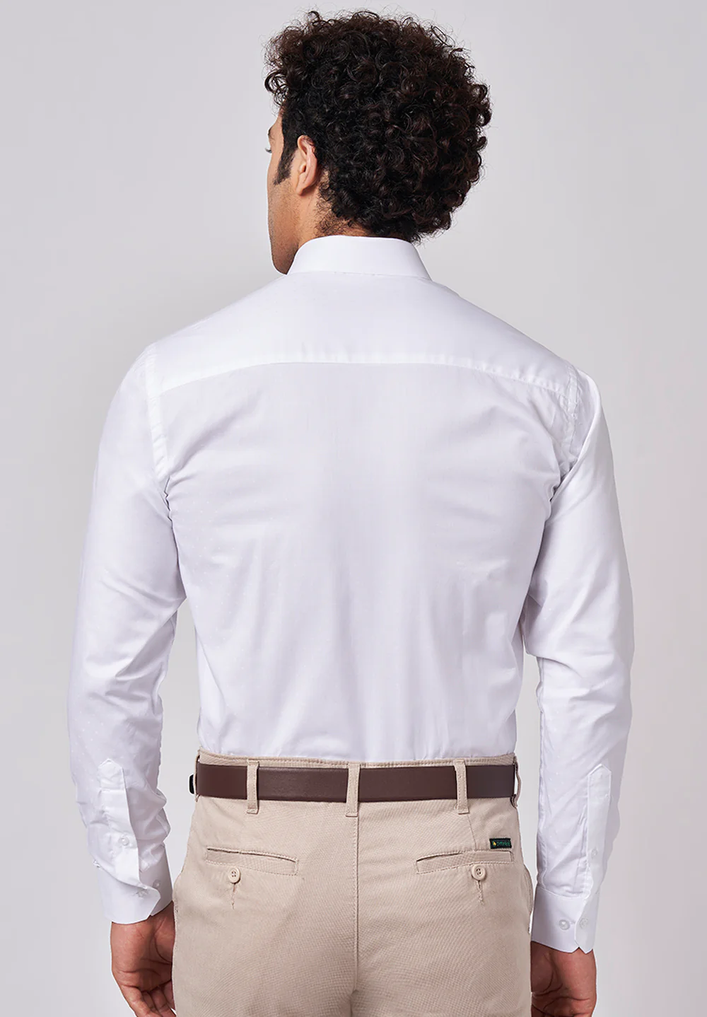 Men White Slim Fit Formal Shirt - Image 3