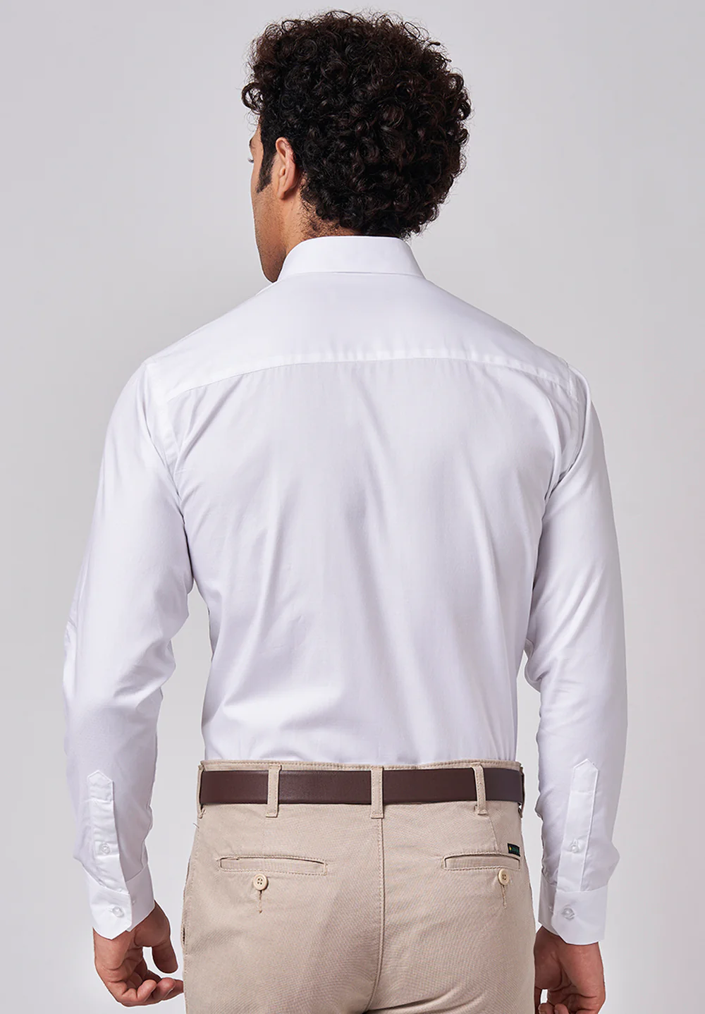 Men White Slim Fit Formal Shirt - Image 3