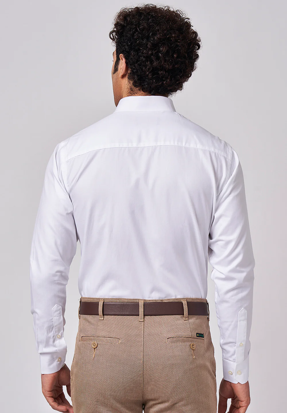Men White Slim Fit Formal Shirt - Image 3