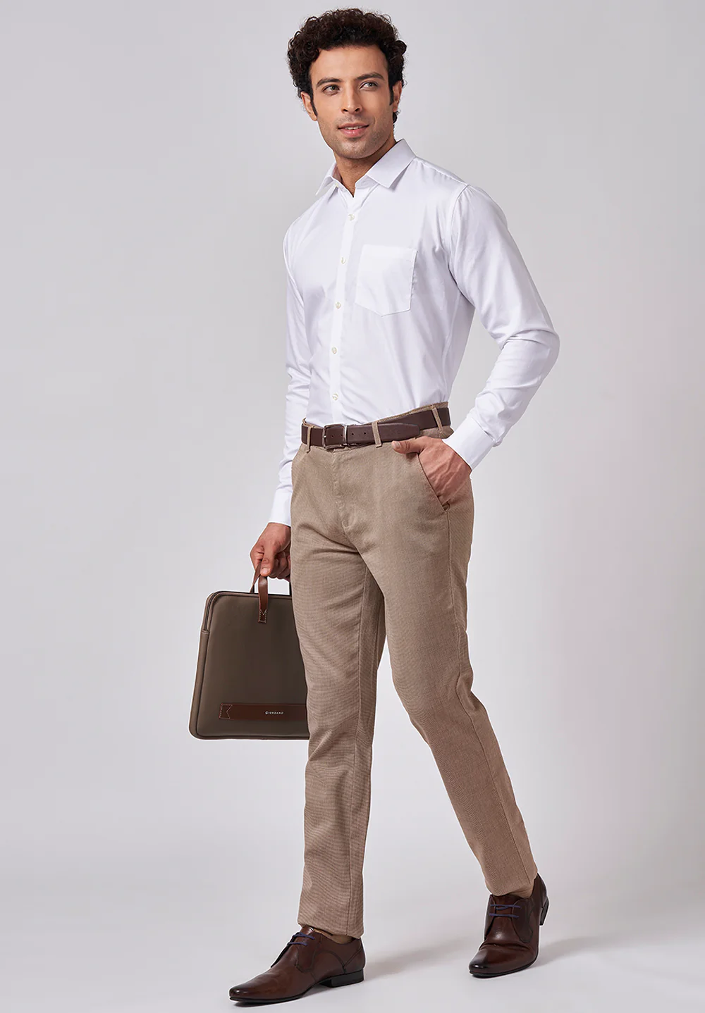 Men White Slim Fit Formal Shirt - Image 5