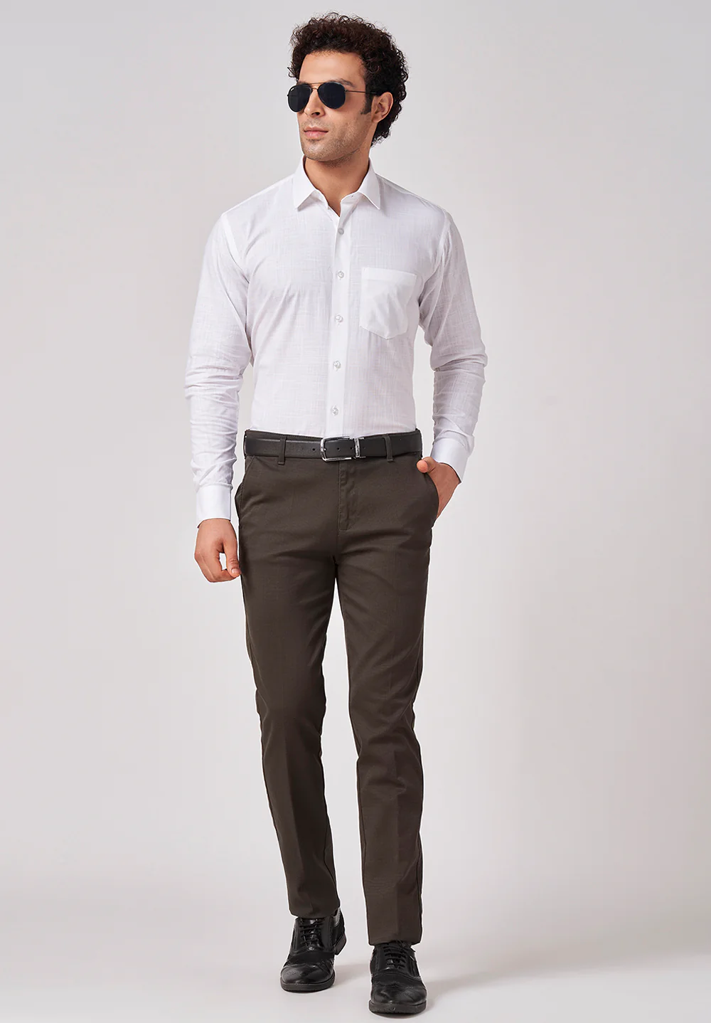 Men White Slim Fit Formal Shirt - Image 5