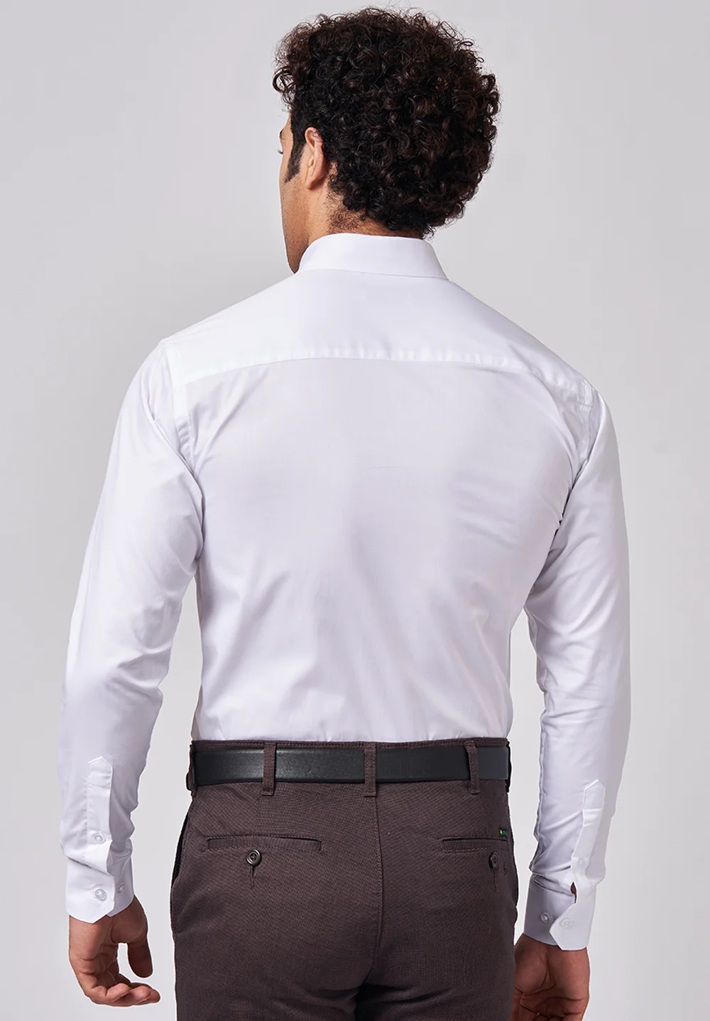 Men White Slim Fit Formal Shirt - Image 3